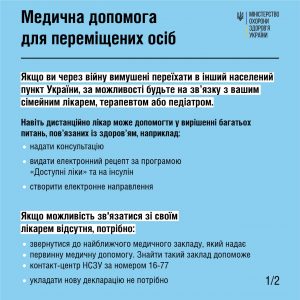 Медична допомога для переміщених осіб