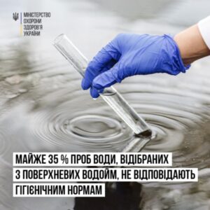 Майже 35% проб води, відібраних з поверхневих водойм, не відповідають гігієнічним нормам
